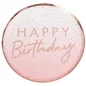 Preview: 8 plates Happy Birthday Rosé Gold