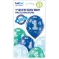 Preview: 6 balloons blue number 1 27.5cm