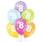 Preview: 6 Ballone assortiert Zahl 8 27.5cm