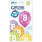 Preview: 6 balloons assorted number 8 27.5cm
