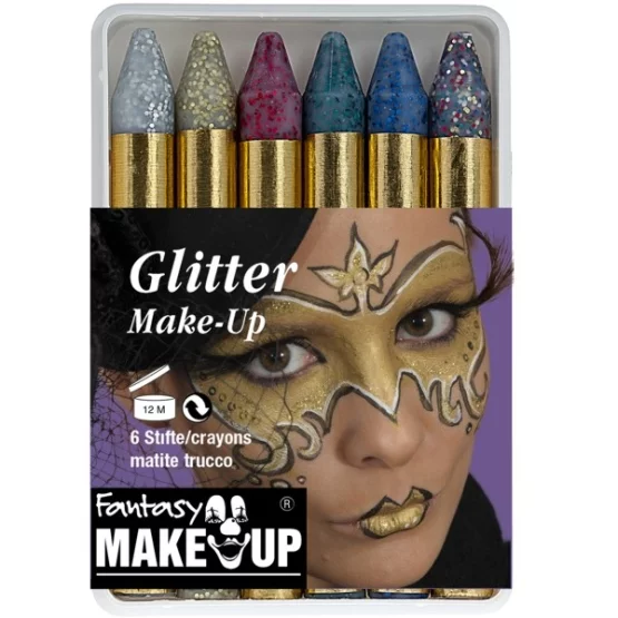 6 glitter make-up sticks
