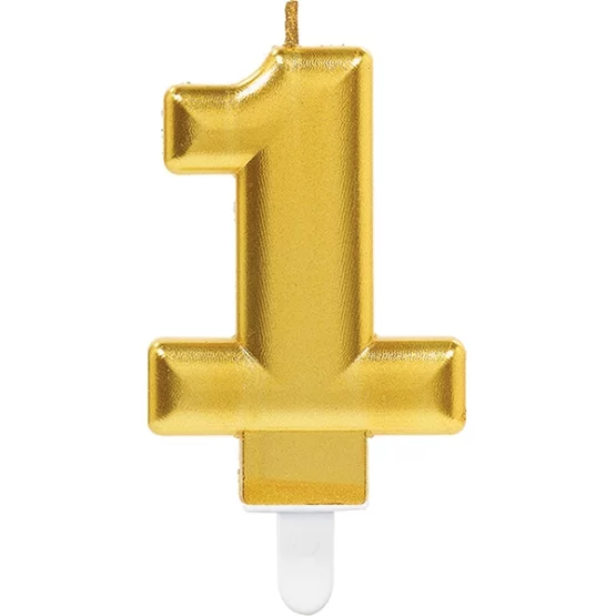 Number candle 1 gold