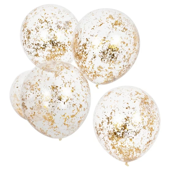 5 gold foil confetti balloons