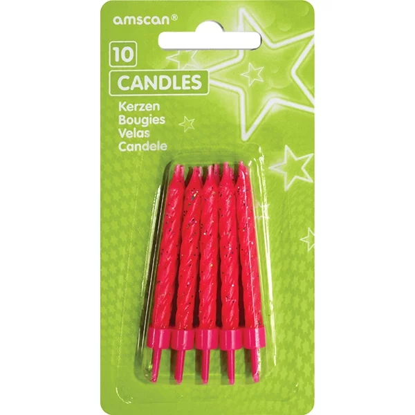 10 birthday candles pink