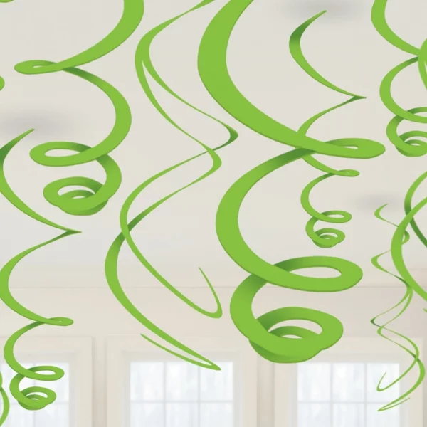 10 decorative spirals 55.8cm green
