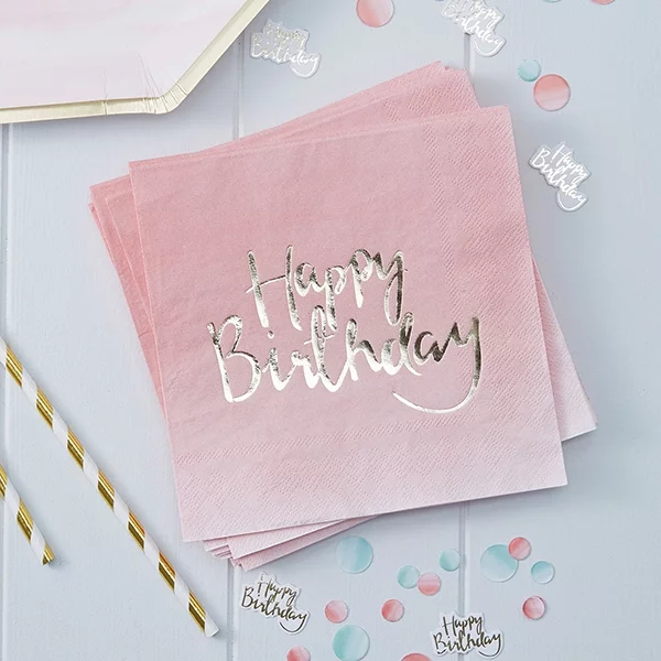 20 Happy Birthday napkins