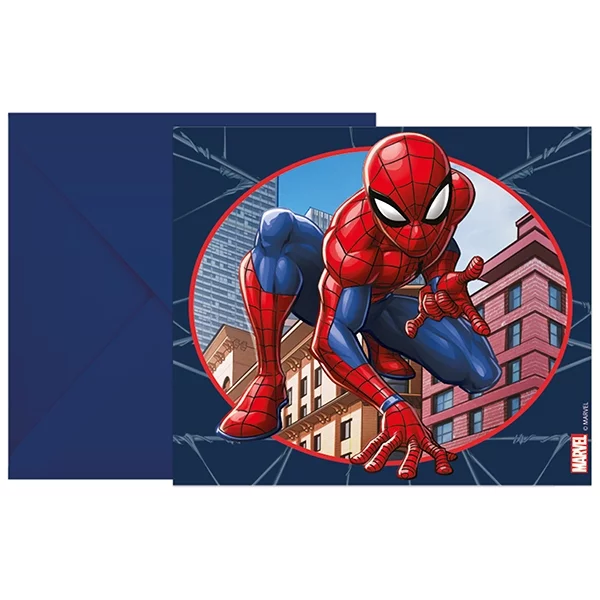 6 Invitation Spiderman