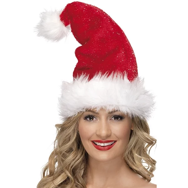 Santa hat red with glitter