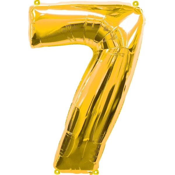 Foil balloon number 7 gold